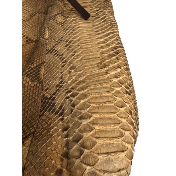 Michael Kors Genuine Soft Snake Skin Leather Women's Brown Shoulder Bag - Picture 4 of 11